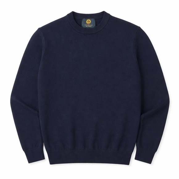 NWT Viyella 100% Merinowool Navy Crewneck Sweater - Size M
